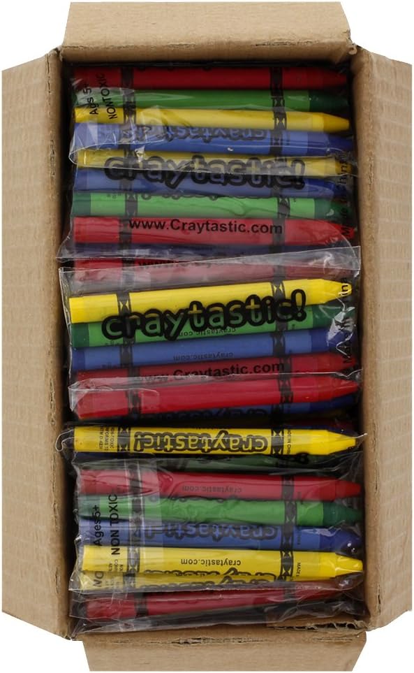 Craytastic! (48 Bulk Coloring Sets with 48 Crayon Packs (4 Crayons Each) + 48 Coloring Book Variety Pack (Dino, Ocean, Animal, Sports) - Party Favors, Restaurants, School, Camp