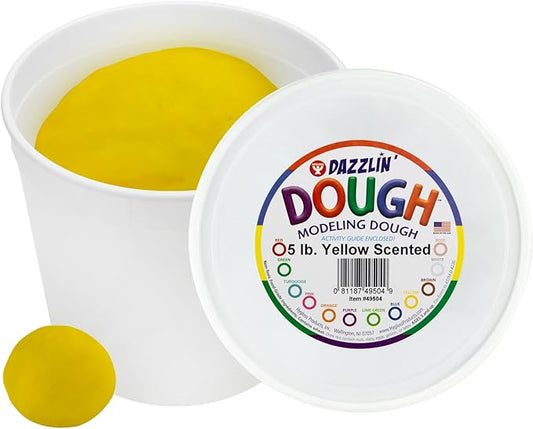 Hygloss 5 lb. Yellow Lemon Scented Modeling Dough - Bulk Pack for Classroom Use, Dough for Kids, Non-Toxic, Multi-Use dough, Ideal for Creative