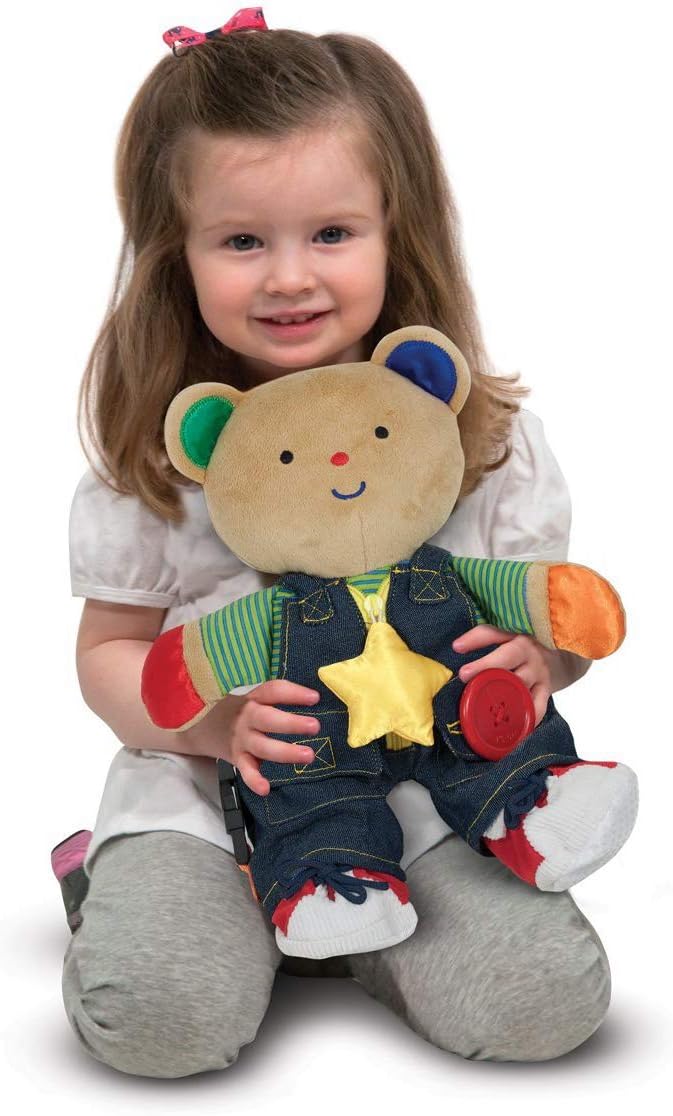 Melissa & Doug Teddy Wear: K's Kids Series Plush Bundle with 1 Theme Compatible M&D Scratch Art Mini-Pad (09169)
