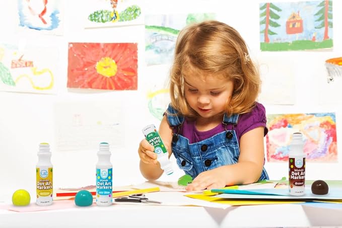 Dot Markers for Toddlers and Kids,6 Color Bingo Daubers, Dot Art Washable Paint for Kids, Bingo Markers, Toddler Arts and Crafts, Kindergarten Classroom Must Haves
