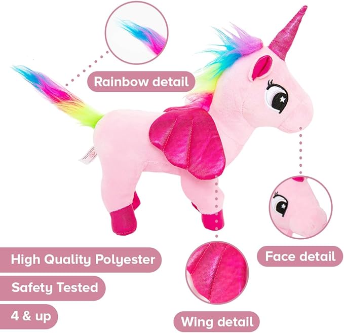 Little Jupiter Plush Pet Set w/Purse - Unicorn Stuffed Animals - Unicorn Stuffed Animals for Girls - Unicorn Plush - Stuffed Unicorns - Unicorn - Unicorn Gift for Age 4-5 - 6-7 yrs (Pink Unicorn)