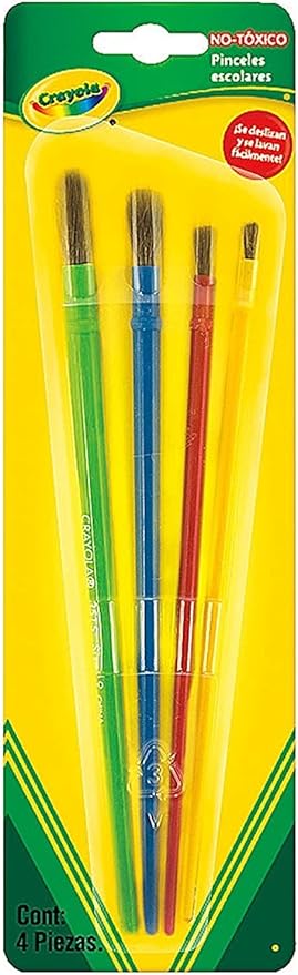 Crayola Paint Assorted Brushes 4 ea
