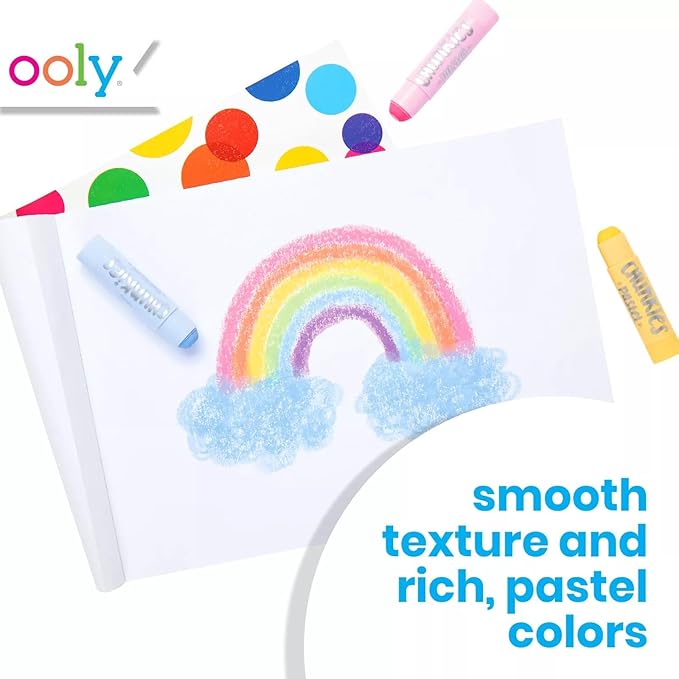 Ooly Chunkies 6 Pastel Paint Sticks For Kids, Tempera Paint Sticks Pastel Colors Set, No Mess Quick Drying Art Supplies for Toddlers and Kids
