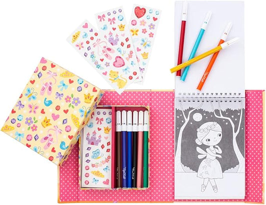 Tiger Tribe Schylling Ballet Coloring Set - Travel Take Along Art Kit - All Supplies Included - Easy Storage - Ages 3+ - 14014, Small