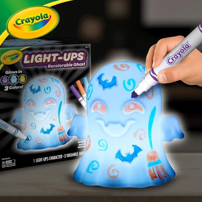 Crayola Light-Ups - Ghost, Light Up Toy Ghost, Reusable Coloring Halloween Toy, Cute Halloween Ghost Decor, Halloween Craft