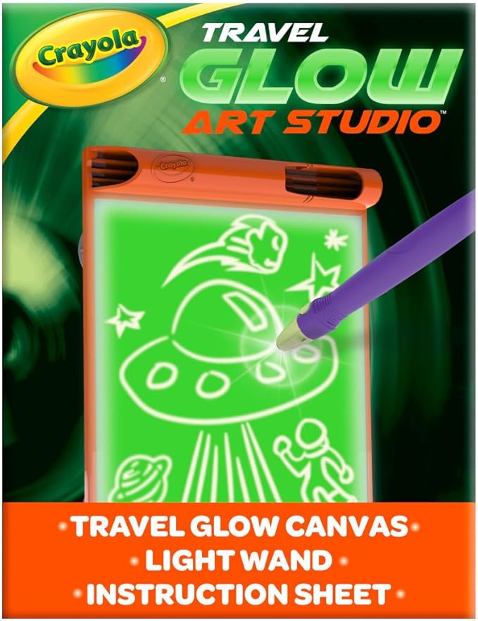 Crayola Travel Glow Art Studio, Glow in The Dark Toys, Kids Gifts for Girls and Boys, Ages 6, 7, 8, 9