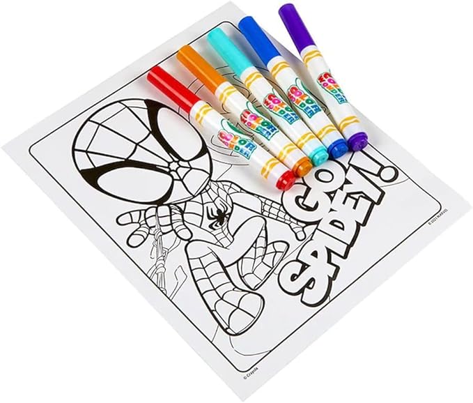 Crayola Spiderman Color Wonder Coloring Set, 18 Spiderman Mess Free Coloring Pages for Toddlers, Spiderman Toys, Gifts for Kids