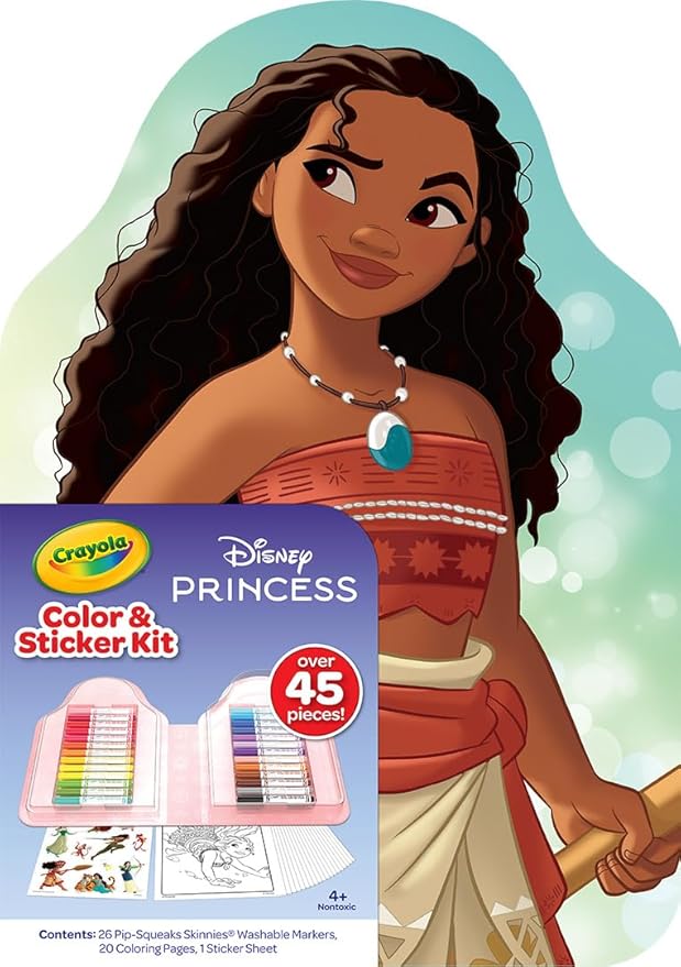 Crayola Disney Princess Color & Activity Set, 20 Disney Princess Coloring Book Pages, Princess Stickers, Gift for Girls & Boys