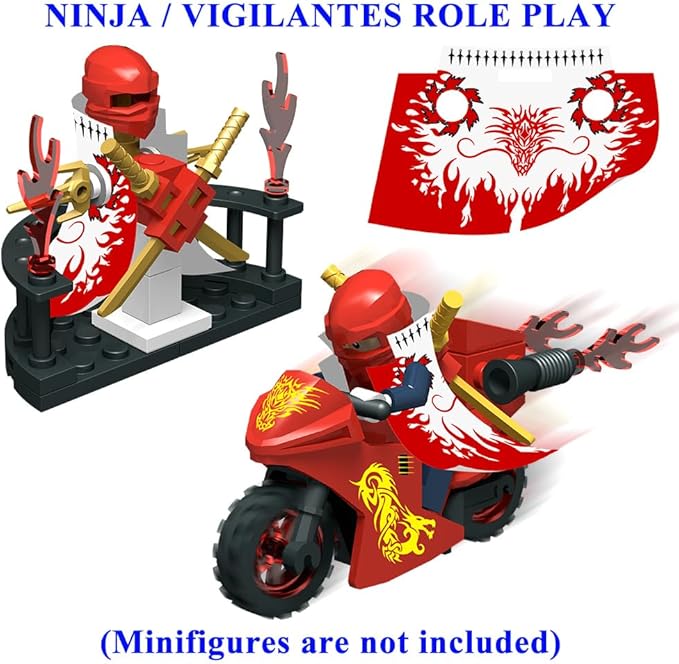 Weapon Pack Military Weapon Set Incl Helmet Body Armor Cloak and Motorcycles Designed for Minifigures Compatible with Minifigures of All Major Brands (SWAT Weapon)