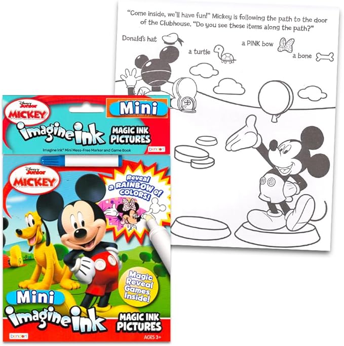 Disney Minnie and Mickey Mouse Imagine Ink Book Bundle with Mickey Mouse Stickers and Mess-Free Markers