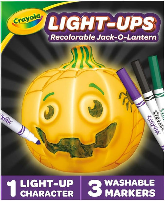 Crayola Light-Ups - Jack-O-Lantern, Light Up Pumpkin, Reusable Coloring Toy, Glow in The Dark, Ages 4, 5, 6, 7