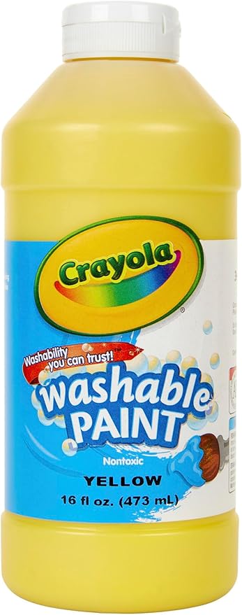 Crayola Yellow Washable Paint, Kids Painting Supplies, Paint Bottle, 16oz (54-2016-034), Pint