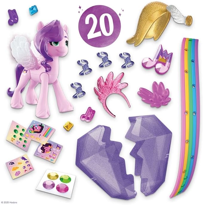 My Little Pony: A New Generation Movie Crystal Adventure Princess Pipp Petals - 3-Inch Pink Pony Toy, Surprise Accessories, Friendship Bracelet