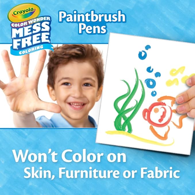 Crayola Color Wonder Paintbrush Pens, Mess Free Paint Set for Kids, 8ct Refill, 3+