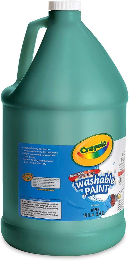 Crayola Washable Paint for Kids - Green (1 Gallon), Kids Arts and Crafts Supplies, Non Toxic, Bulk