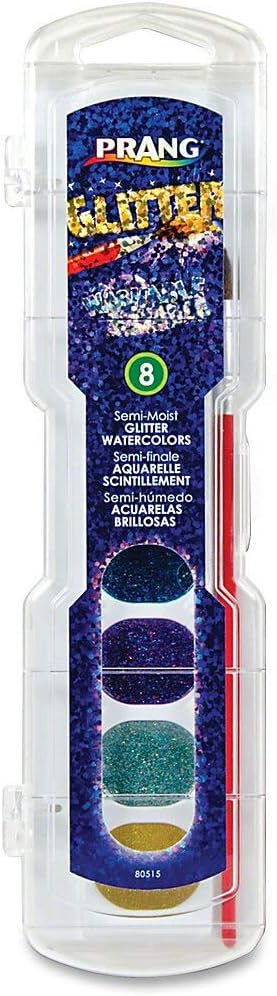 PRANG Washable Watercolor Paint Set, Assorted Glitter Colors, eight Colors (X80515)