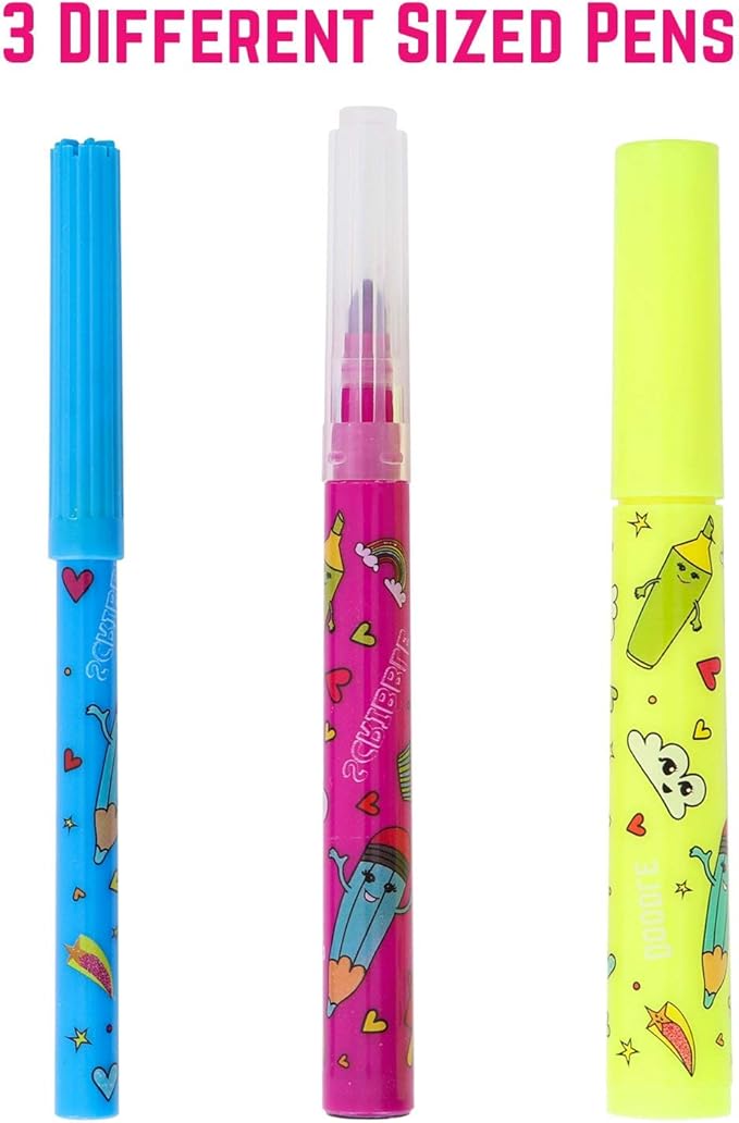 GirlZone Fruit Scented Markers Set with Case, 38 Vibrant Colors, Washable Art & Craft Kids Marker Set for Drawing, Sketching and Coloring, Rainbow Gifts for Kids, Girls Birthday