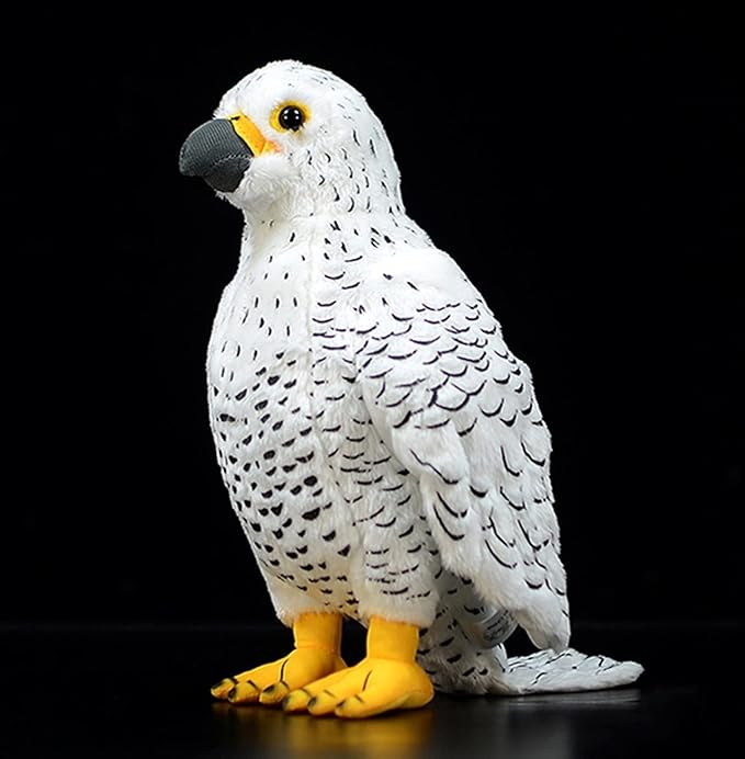 Simulation White Pigeon Stuffed Animal Toy - 10 inch Rock Pigeon Toys, Cute Pigeon as Gift for Kids (Spear Falcon)
