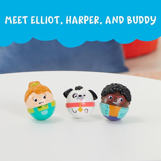 Playskool Weebles My Best Friends - Weeble Wobble Preschool Toy for Toddlers, 2 Weebles Characters + 1 Weebles Pet Dog for Kids Ages 12 Months and Up
