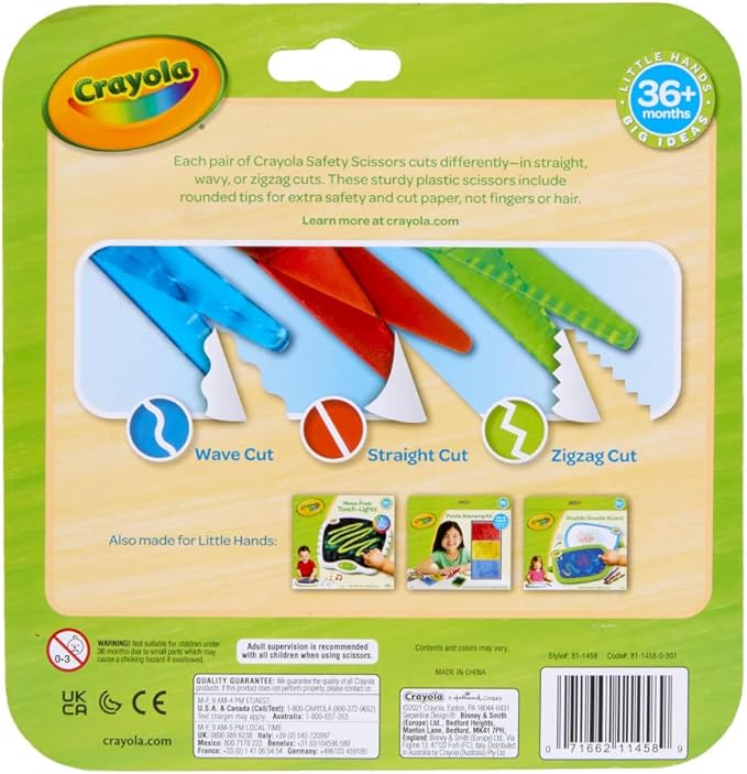 Crayola My First Safety Scissors, Toddler Art Supplies, 3ct