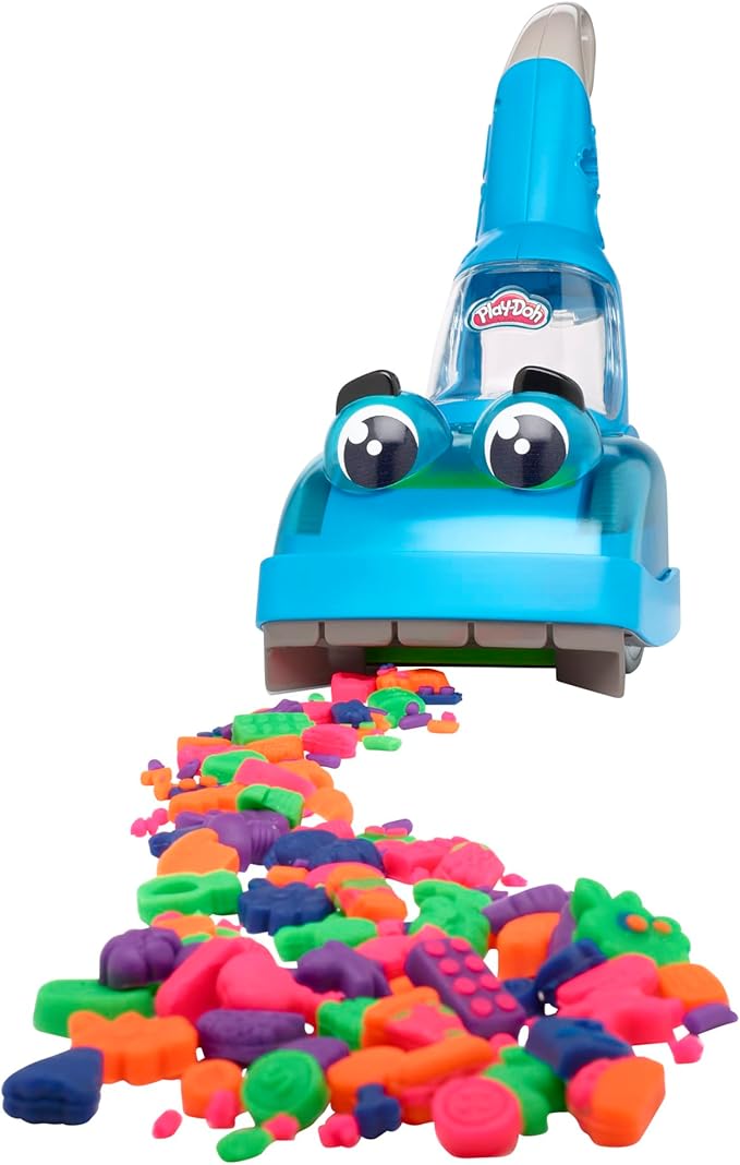 Play-Doh Zoom Zoom Vacuum Cleaner Toy, 6 Accessories & 5 Cans of Assort. Colors, Cleaning Toys for Kids, Back to School Classroom Supplies, Preschool Toys, Ages 3+