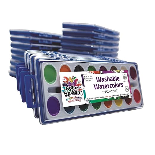 S&S Worldwide Color Splash! Washable Watercolor 16-Color Mega Pack (Pack of 36)