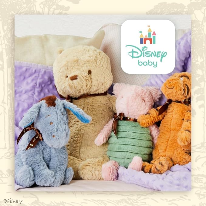 Disney Baby Classic Winnie the Pooh and Friends Stuffed Animal, Eeyore 9 Inches, 1 Count (Pack of 1), Gray,brown,blue