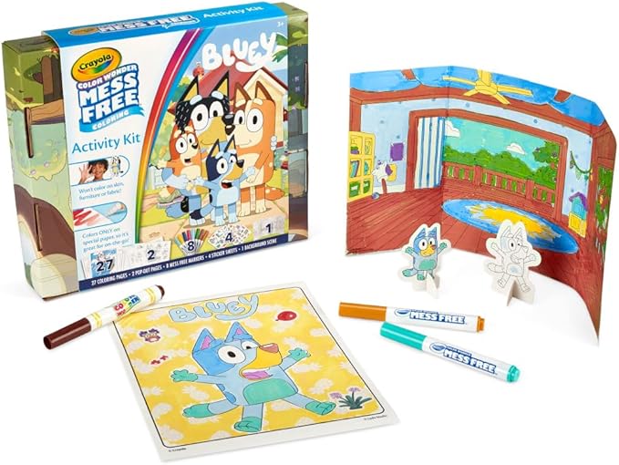 Crayola Color Wonder Bluey Activity Kit, Mess Free Coloring, Toddler Travel Activity, Bluey Toys for Kids, Gifts for Boys & Girls, 3+