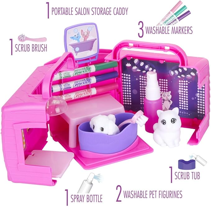 Crayola Scribble Scrubbie Pets, Beauty Salon Playset with Toy Pets, Gift for Kids