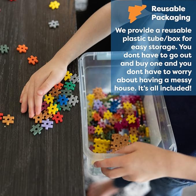 KADU Classic 1300 Piece Set - STEM/STEAM Building + Construction Toy, for Open + Imaginative Play