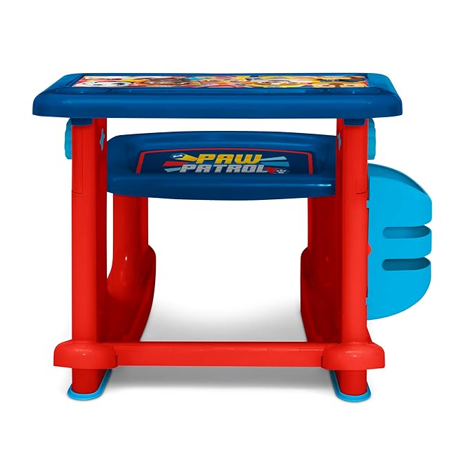 PAW Patrol Draw and Play Desk by Delta Children – Includes 10 Markers and Coloring Book, Blue
