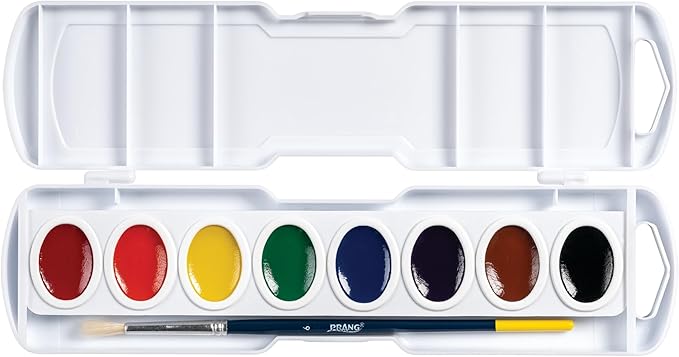 Prang Oval Pan Watercolor Paint Set, 8 Assorted Colors, 1 Count