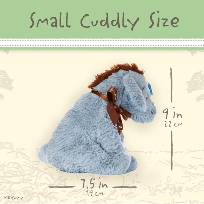 Disney Baby Classic Winnie the Pooh and Friends Stuffed Animal, Eeyore 9 Inches, 1 Count (Pack of 1), Gray,brown,blue