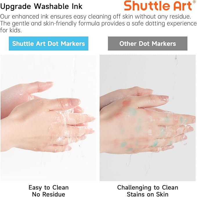 Shuttle Art Dot Markers, 15 Colors Washable Markers for Toddlers,Bingo Daubers Supplies Kids Preschool Children, Non Toxic Water-Based