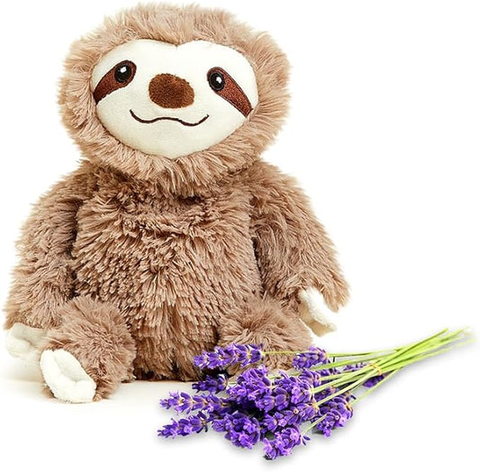 Warmies Junior Microwavable & Weighted Stuffed Animals, Sloth - Heated Stuffed Animal Plushie for Warmth & Comfort - Cute Soft Plush Toys for Adults & Children (Boys, Girls, Babies & Toddlers)