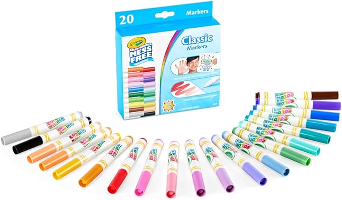 Crayola Color Wonder Marker Refill Set (20ct), Mess Free Broad Line Markers for Toddlers, Mess Free Coloring for Kids, Toddler Gifts