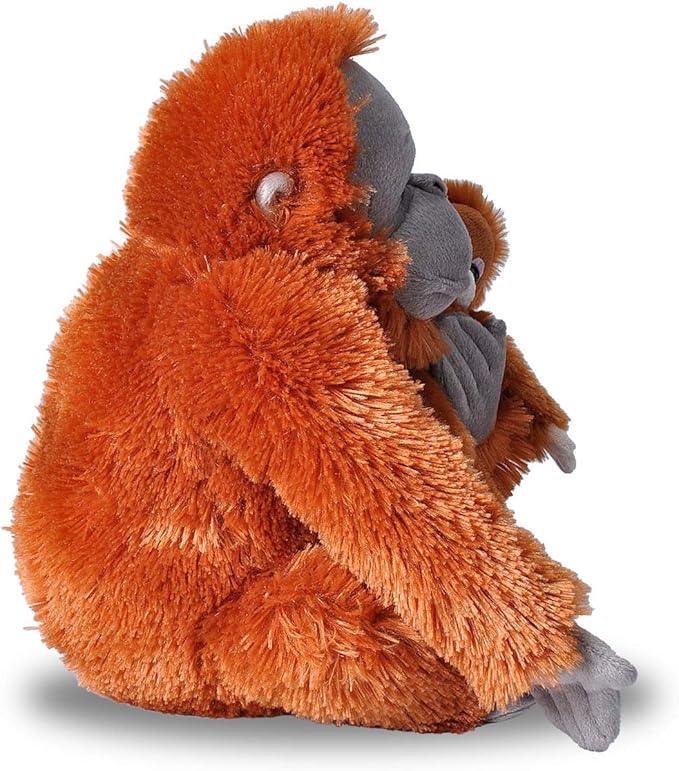 Wild Republic Mom & Baby Orangutan Plush, Stuffed Animal, Plush Toy, Gifts for Kids, Zoo Animals, 12"
