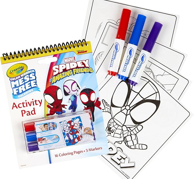 Crayola Color Wonder Activity Pad, Spiderman Coloring Pages & Mess Free Mini Markers, Gift