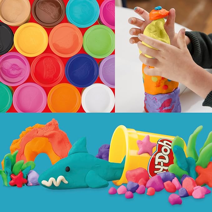 Play-Doh 22 Pack Ultimate Color Variety, Bulk Assorted Colors, 2 & 4 Ounce Modeling Compound Cans, Kids Arts & Crafts, Preschool Toys for 2 Year Old Girls & Boys & Up (Amazon Exclusive)