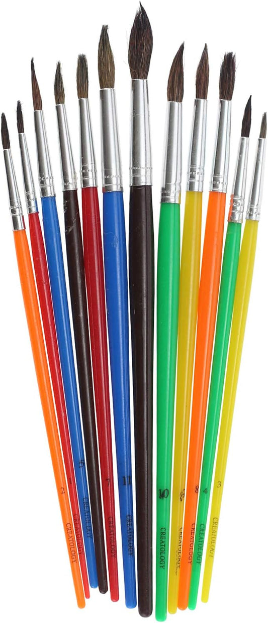 Natural Bristle Paintbrushes by Creatology, 12 Count