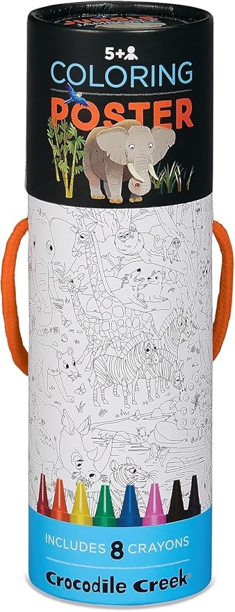 Crocodile Creek Coloring Poster with Crayons Zoo, 1 EA