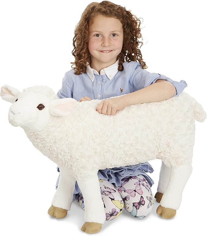Melissa & Doug Giant Lifelike Sheep Plush - 2 Feet Tall Stuffed Animal Toy for Ages 3+