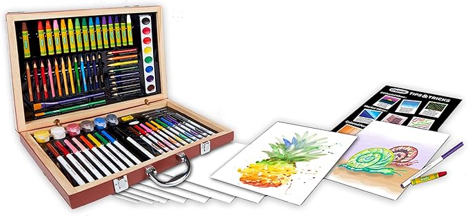Crayola Wooden Art Set, 80+ Pcs, Arts and Crafts for Kids 8+, Artists Gifts