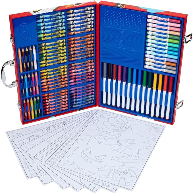 Crayola Pokémon Imagination Art Set (115pcs), Kids Art Kit, Coloring Supplies, Pokemon Toys, Pokemon Gift for Boys & Girls, Ages 5+