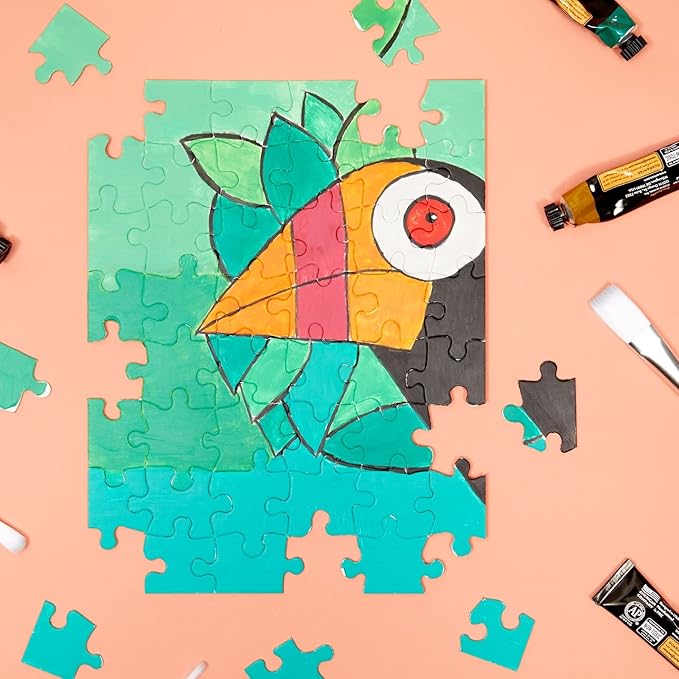 Juvale 36 Pack Blank Puzzles to Draw On, 8.5x11 Make Your Own Jigsaw Puzzle for Kids DIY, Arts and Crafts Projects (48 Pieces Each)