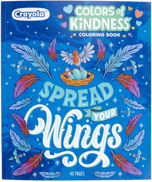 Crayola Colors of Kindness Adult Coloring Book (40pgs), Adult Coloring Pages, Stress Relief Activity, Gift for Teens & Adults, 9+