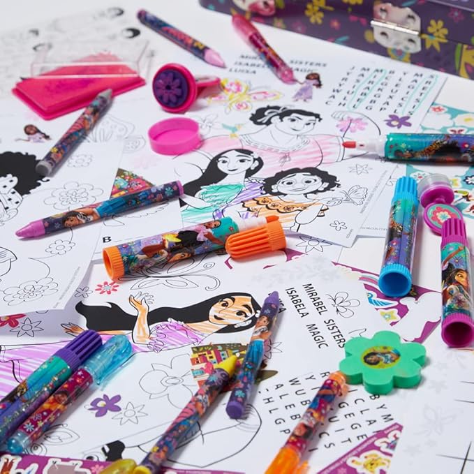 Disney Encanto Deluxe Activity Set for Kids with Carrying Tin, Coloring Sheets, Stickers, & Art Supplies, 500+ Pieces