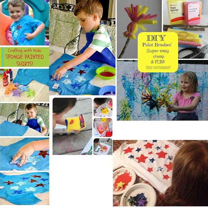 Paint Brushes for Kids with No Spill Paint Cups with Colored Lids and Art Smock 100PCS Brush Set,Kids Paint Brushes Toddler Paint Brushes Watercolor for Preschool Washable Paint Acrylic Paint