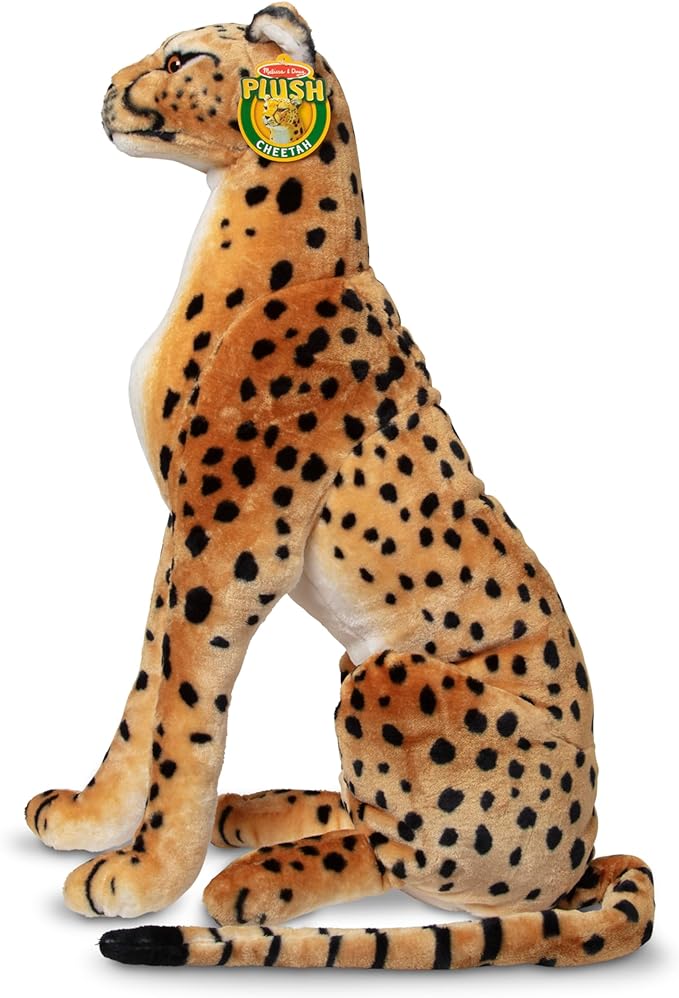 Melissa & Doug Giant Cheetah - Lifelike Stuffed Animal (Stands Nearly 3 Feet Tall)