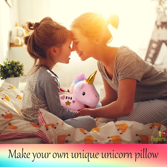 Make Your Own Unicorn Pillow Kit Arts and Crafts for Girls (No Sew), DIY Unicorn Craft Girl Ages 3 4 5 6 7 8 9 10 Years Old, Unicorn Gifts for Girls, Birthday Present, Toys For Girls, Kids Crafts